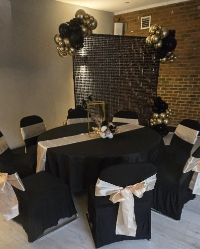Black Pleated Skirt Chair Covers photo review
