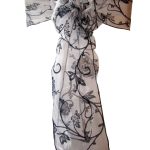 10Pc White Flocked Organza Sashes