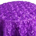 108'' Purple Rosette Tablecloth