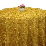 90'' Gold Rosette Tablecloth