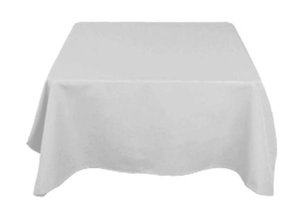 Muted floral tablecloth with soft pastel tones and an elegant pattern.