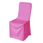 Square Top Pink Polyester Chair Cover