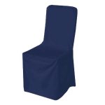Square Top Navy Blue Polyester Chair Cover