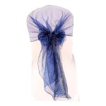 10Pc Navy Blue Organza Hood