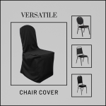 Black Polyester Chair Cover (Round Top) - Image 3