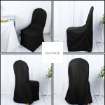 Black Polyester Chair Cover (Round Top) - Image 2