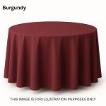 90" Round Burgundy Polyester Tablecloth