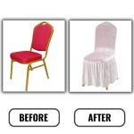 White Crushed Velvet Chair Cover - Image 3