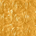 Stunning gold rosette fabric – a luxurious choice for weddings, parties, and event decorations.