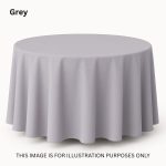 70'' Round Grey Polyester Tablecloth