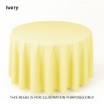 70'' Round Ivory Polyester Tablecloth
