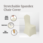 Ivory Spandex Chair Covers - Image 3