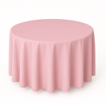 120" Round Light Pink Seamless Polyester Tablecloth
