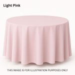 54" Round Light Pink Polyester Tablecloth