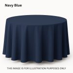 70'' Round Navy Blue Polyester Tablecloth