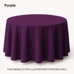 48" Round Purple Polyester Tablecloth