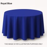 108'' Round Royal Blue Polyester Tablecloth