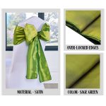 Sage Green Taffeta Chair Sashes (10pc) - Image 2