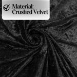 70" Black Crushed Velvet Tablecloth - Image 5