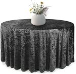 70" Black Crushed Velvet Tablecloth