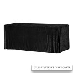 4FT Black Crushed Velvet Fitted Tablecloth - Image 2
