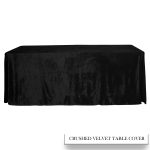 4FT Black Crushed Velvet Fitted Tablecloth - Image 4