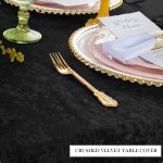 4FT Black Crushed Velvet Fitted Tablecloth - Image 5