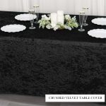 4FT Black Crushed Velvet Fitted Tablecloth - Image 6
