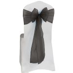 10Pc Black Organza Chair Sashes - Image 3
