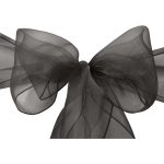 10Pc Black Organza Chair Sashes - Image 4