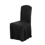 Black Pleated Skirt Chair Covers