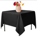 90 x 90'' Black SEAMLESS Polyester Tablecloth - Image 2