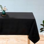 90 x 90'' Black SEAMLESS Polyester Tablecloth - Image 3