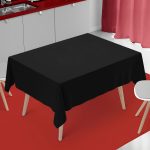 90 x 90'' Black SEAMLESS Polyester Tablecloth - Image 6