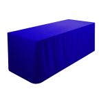 6FT Royal Blue Fitted Polyester Tablecloth
