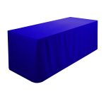 8FT Royal Blue Fitted Polyester Tablecloth