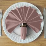 Blush Pink Polyester Printed colour Napkins (10pcs) - Image 5