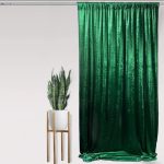 3FT x 6FT (90cm x 180cm) Bottle Green Crushed Velvet Backdrop