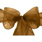 10Pc Chocolate Organza Chair Sashes - Image 4