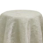 48" Ivory Crushed Velvet Tablecloth