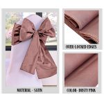 Dusty Pink Taffeta Chair Sashes (10pc) - Image 2