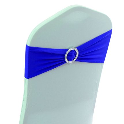 10Pc Royal Blue Spandex Chair Band