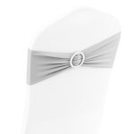 10Pc Silver Spandex Chair Band