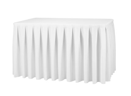 14FT (168") White Polyester Table Skirt