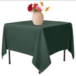 60'' x 126" Forest Green Polyester Tablecloth - Image 6