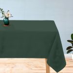 60'' x 126" Forest Green Polyester Tablecloth - Image 5