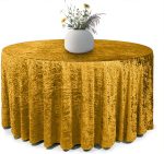 108" Gold Crushed Velvet Tablecloth