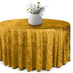 70" Gold Crushed Velvet Tablecloth