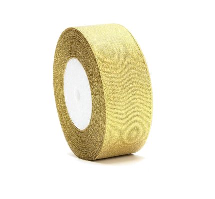 12mm Gold Glitter Organza Ribbon 50 Yds (10 Rolls)