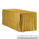 6FT Gold Crushed Velvet Fitted Tablecloth - Image 6